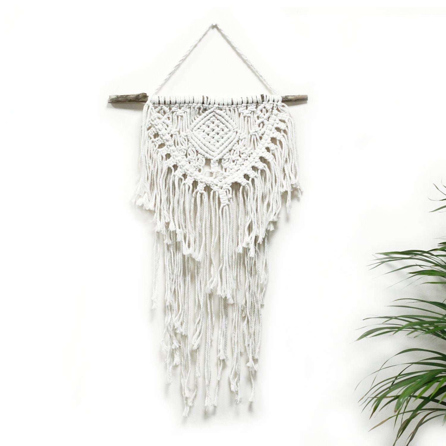 Décoration Murale en Macramé Naturel – Maison &amp; Cœur