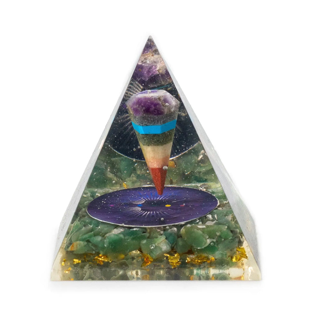 Pyramide d’orgonite avec pendule suspendu et aventurine verte – 7 × 6 cm AWGifts Dropship