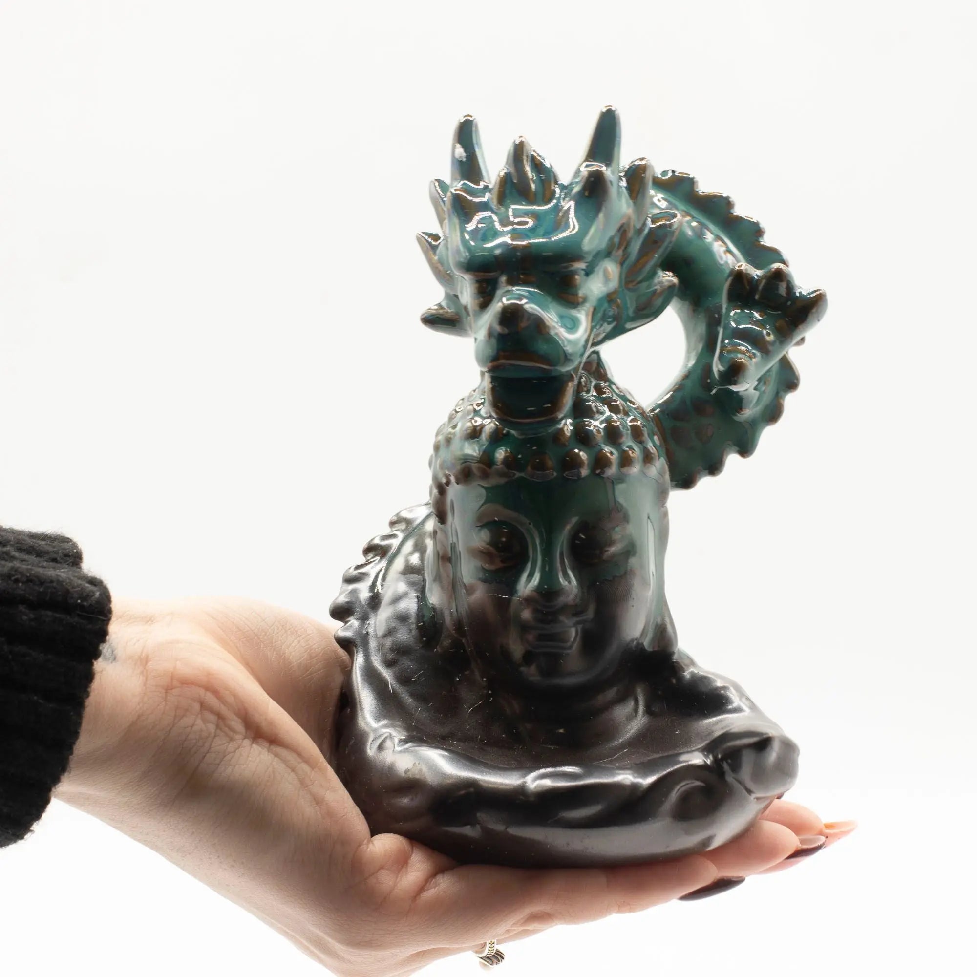 Brûleur d’encens à reflux Dragon et Bouddha – Fontaine d’encens cascade en céramique AWGifts Dropship