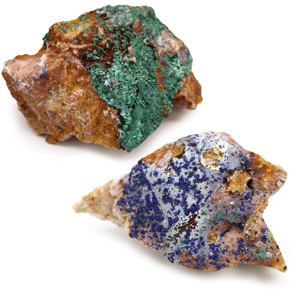 Azurite Malachite – Spécimens minéraux naturels (environ 20 pièces)