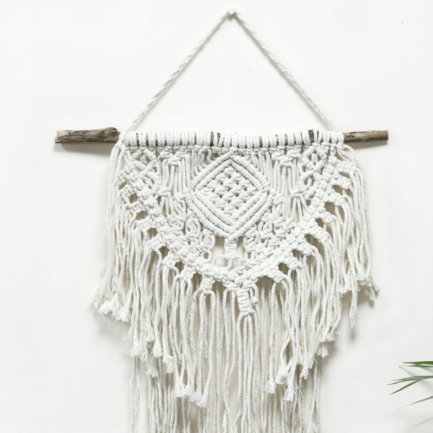 Décoration Murale en Macramé Naturel – Maison &amp; Cœur