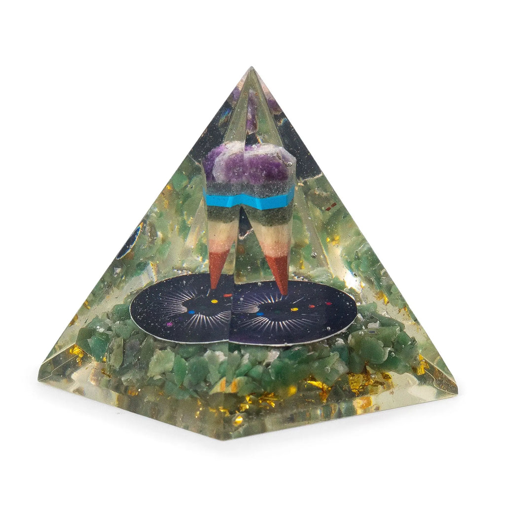 Pyramide d’orgonite avec pendule suspendu et aventurine verte – 7 × 6 cm AWGifts Dropship