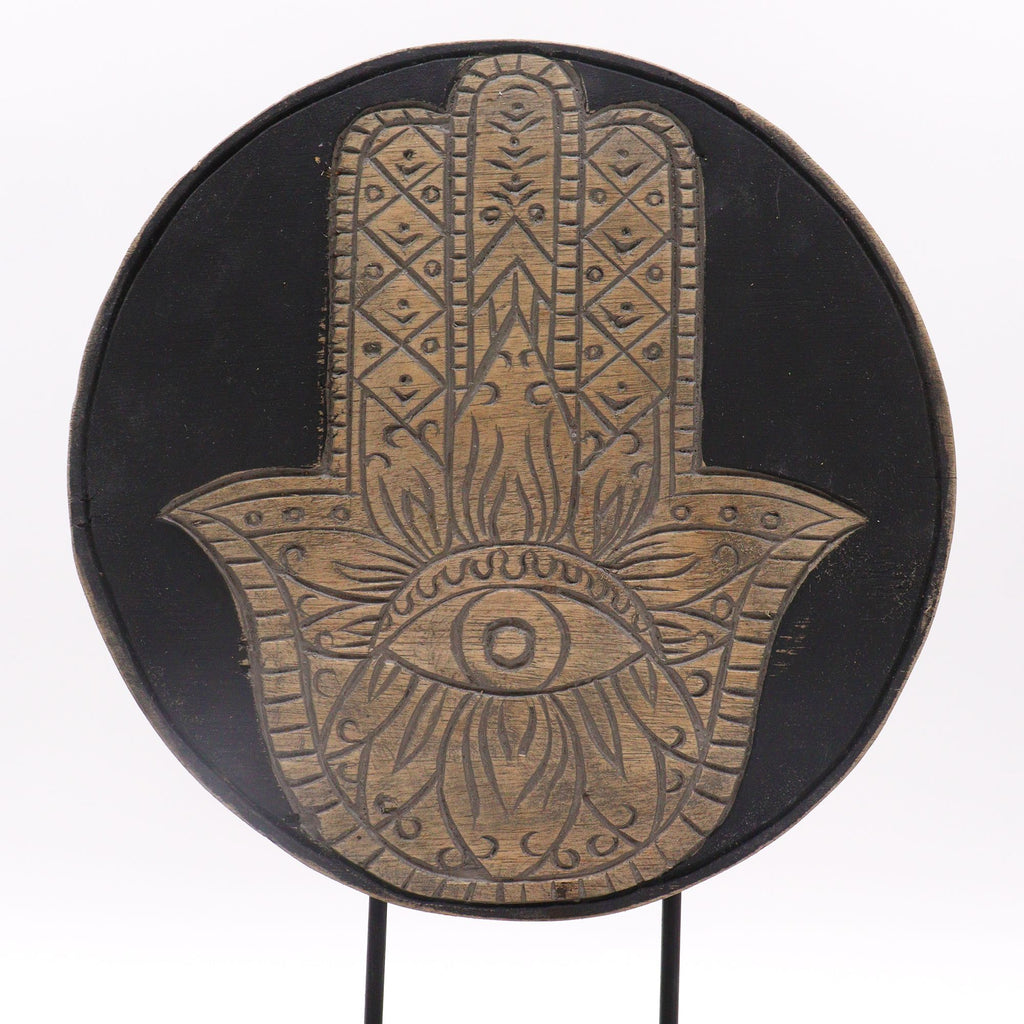 Ensemble Feng Shui Bouddha – Symbole Hamsa Gris (2 modèles)