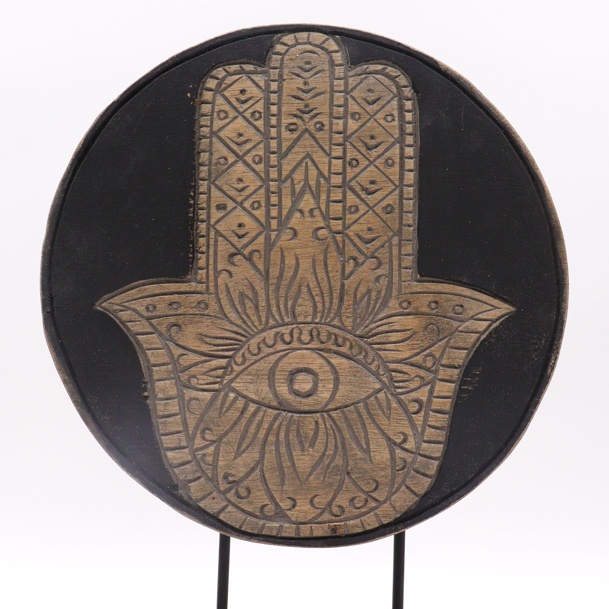 Ensemble Feng Shui Bouddha – Symbole Hamsa Gris (2 modèles)