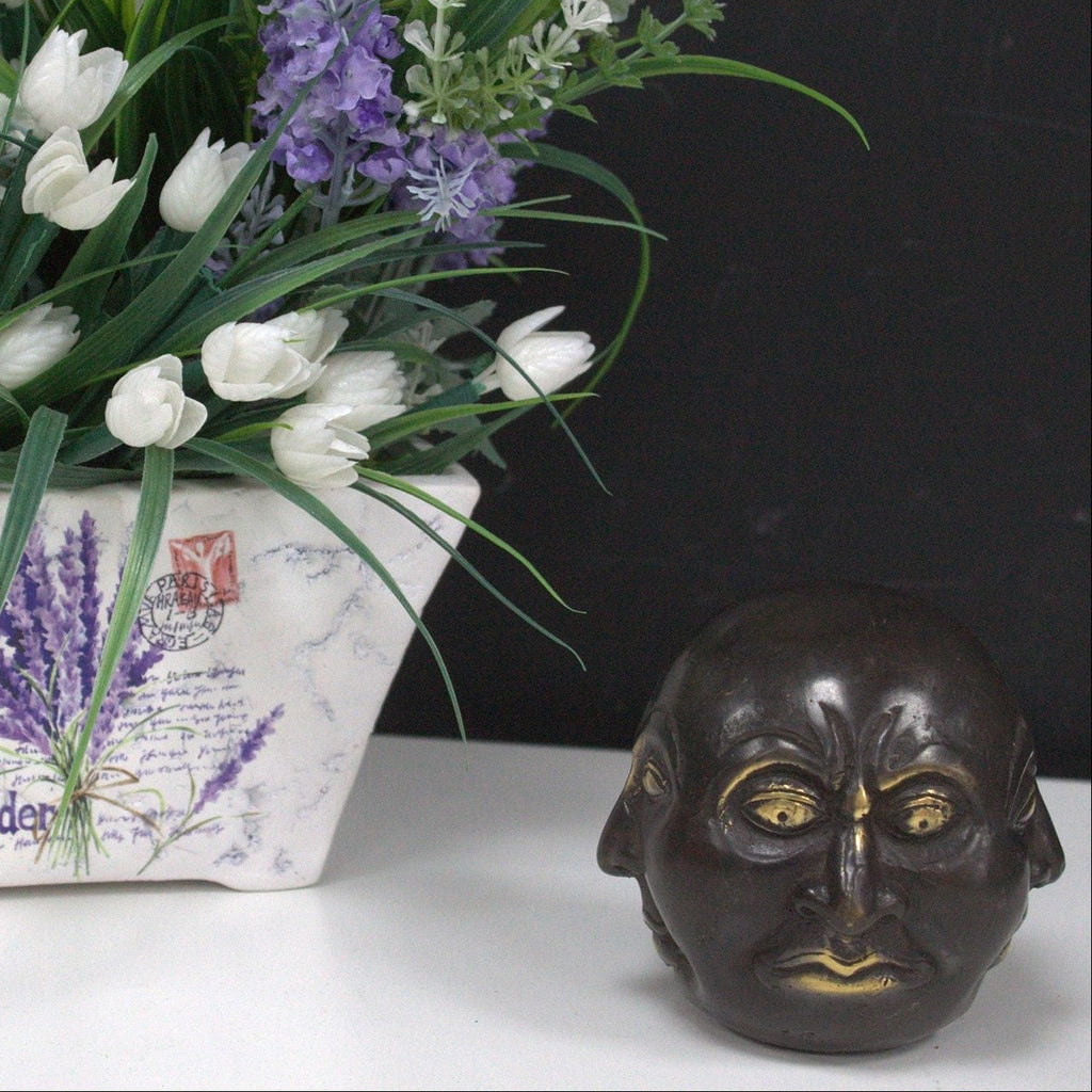 Viergesichtiger Feng-Shui-Buddha aus Messing – 10 cm