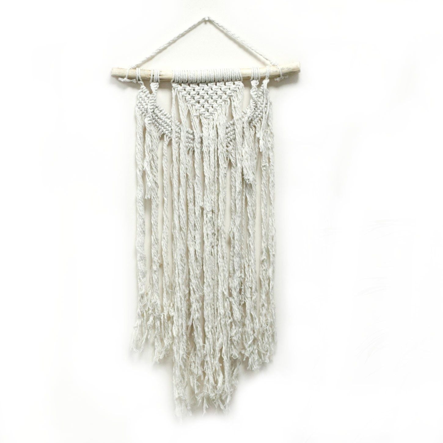 Suspension Murale en Macramé Naturel – Décoration Bohème Artisanale