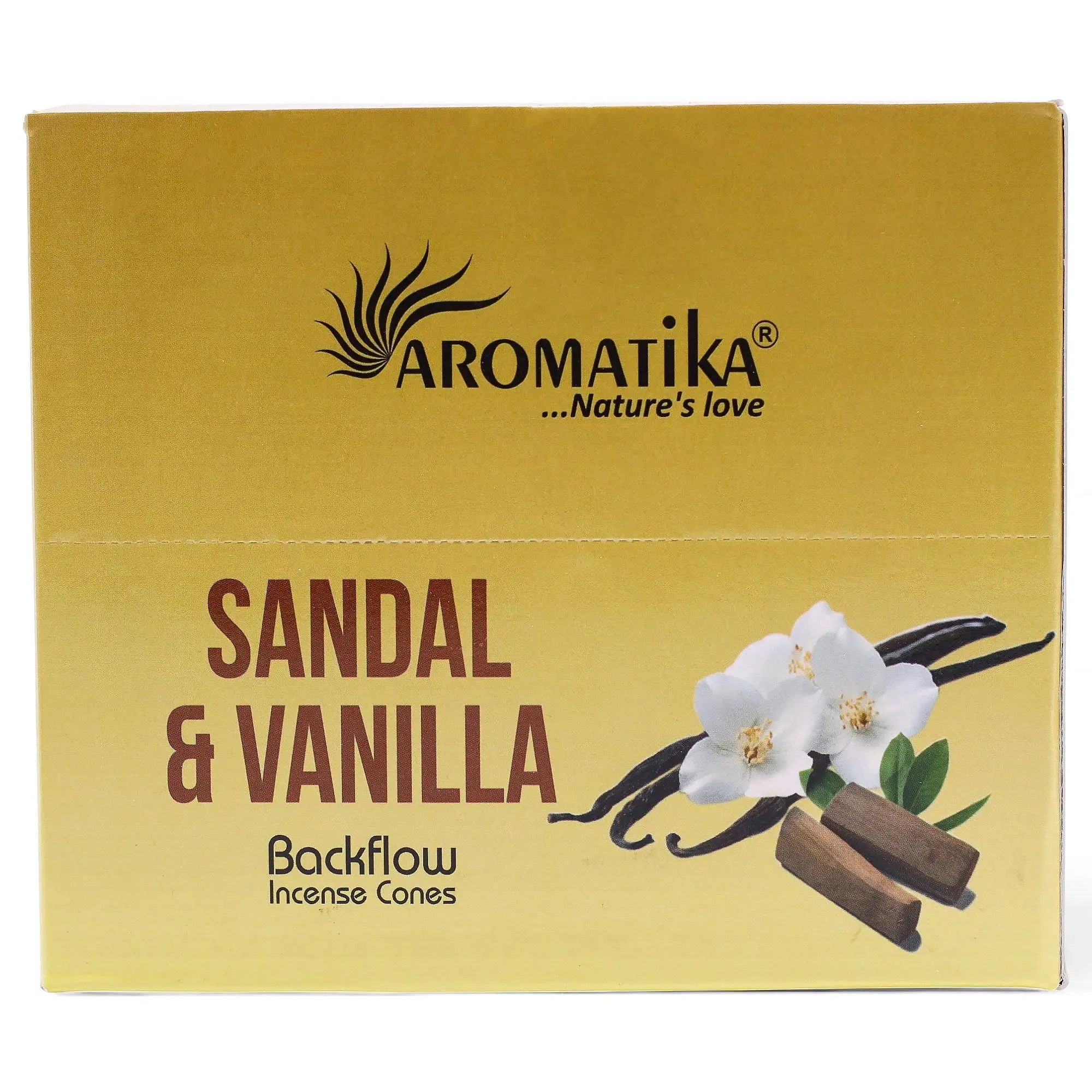 Encens à reflux Bois de santal & Vanille – Cônes backflow pour brûleur d’encens cascade (10 pièces) AWGifts Dropship