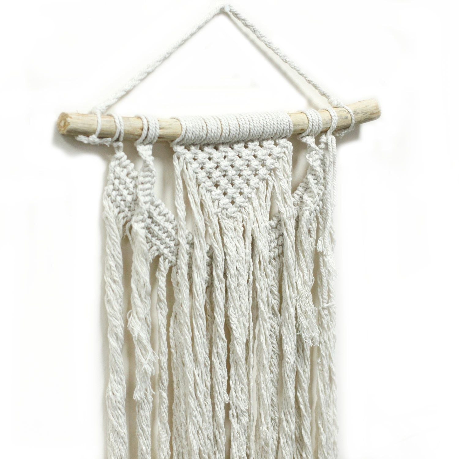 Suspension Murale en Macramé Naturel – Décoration Bohème Artisanale