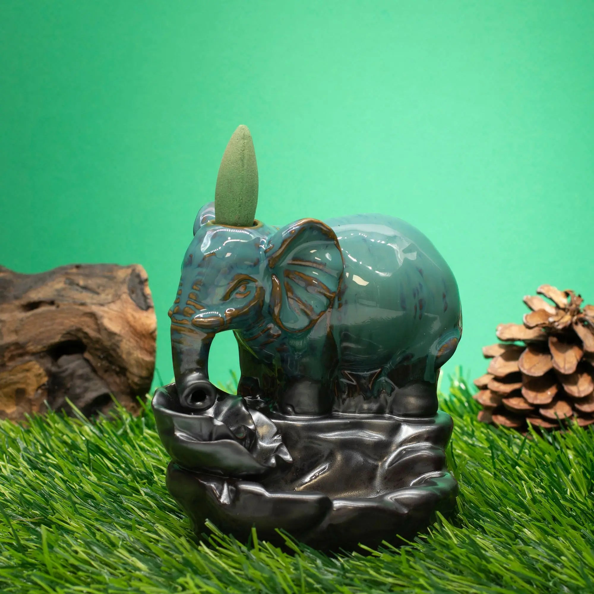 Brûleur d’encens à reflux Éléphant – Fontaine d’encens cascade en céramique AWGifts Dropship