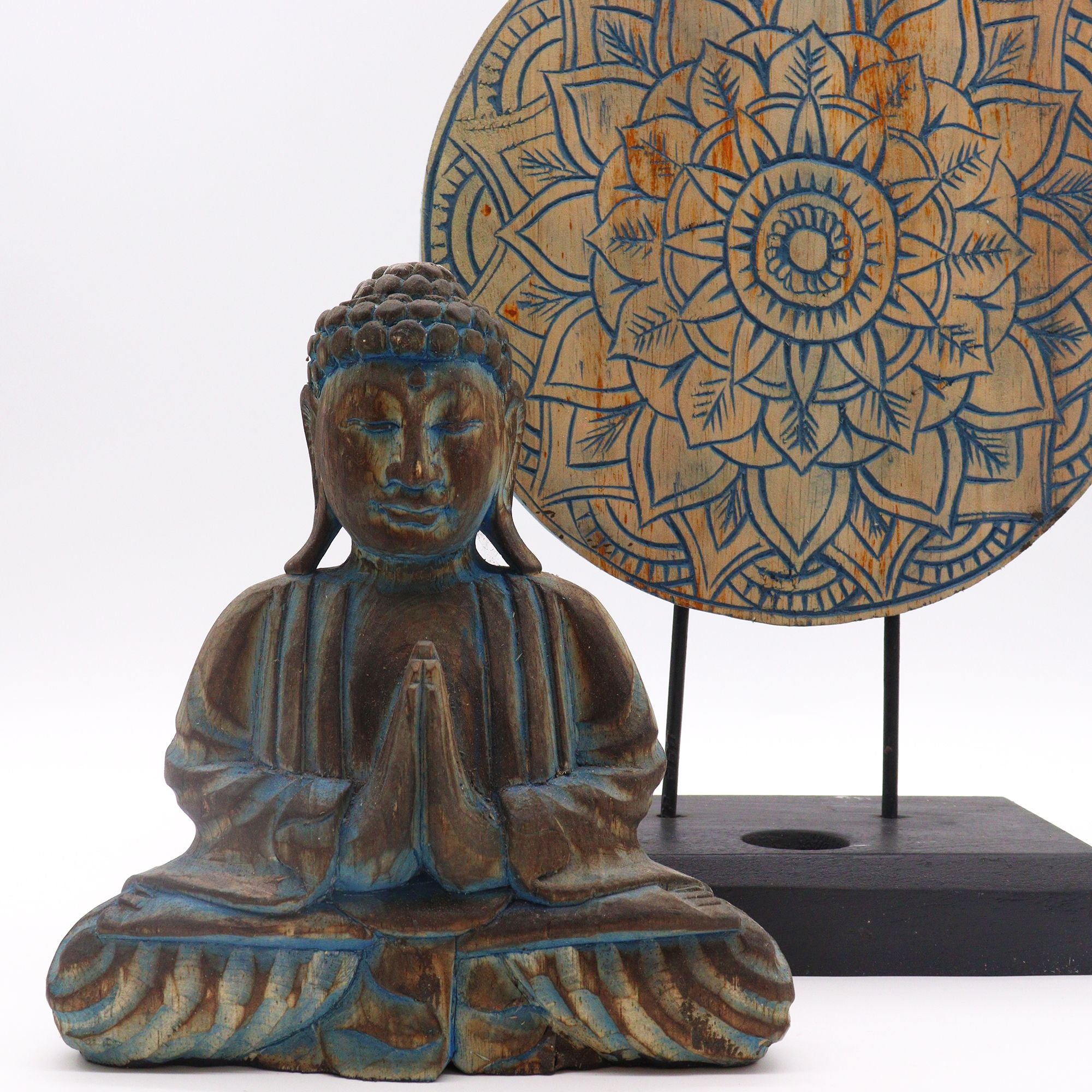 Ensemble Feng Shui Bouddha – Mandala Fleur Bleu (2 modèles)