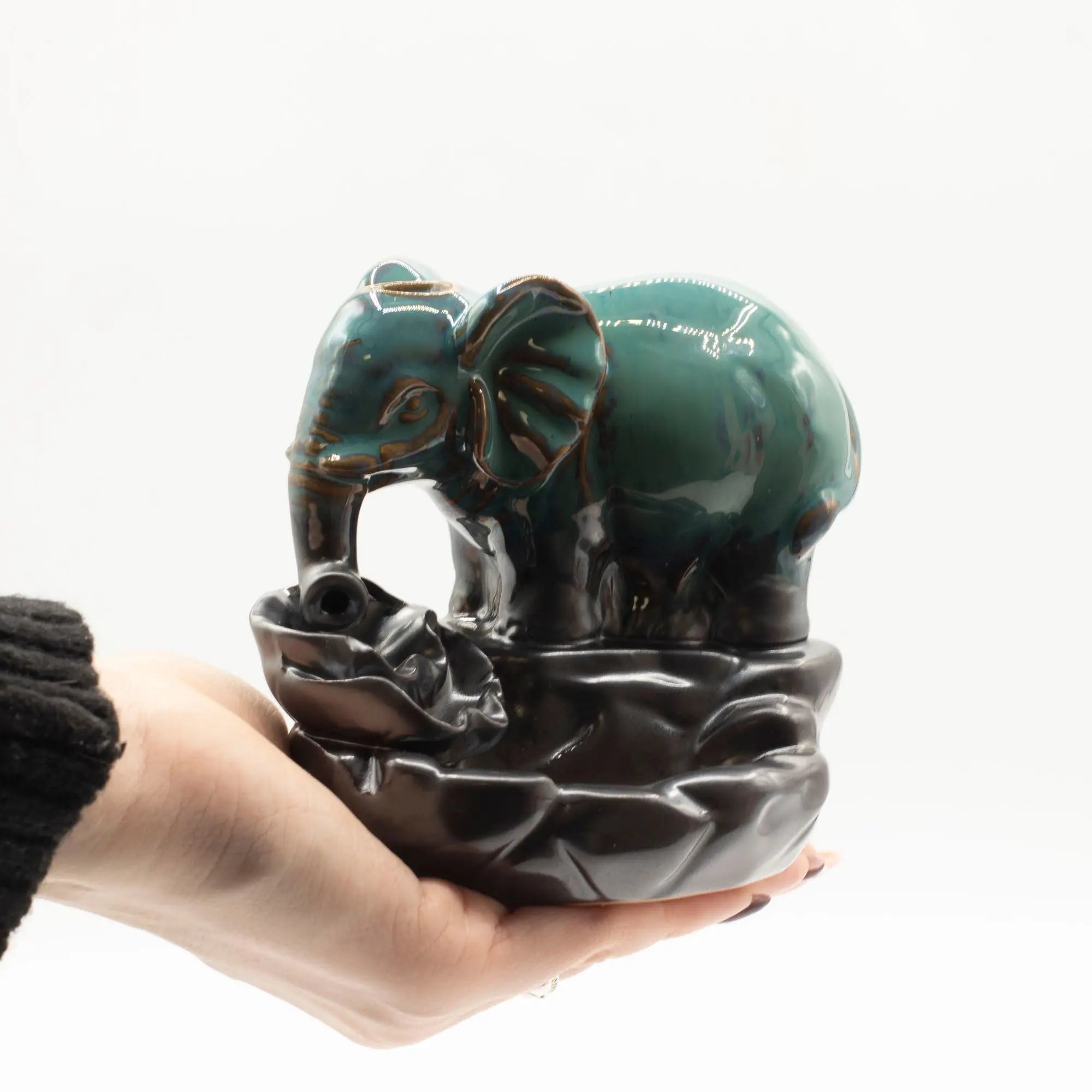 Brûleur d’encens à reflux Éléphant – Fontaine d’encens cascade en céramique AWGifts Dropship