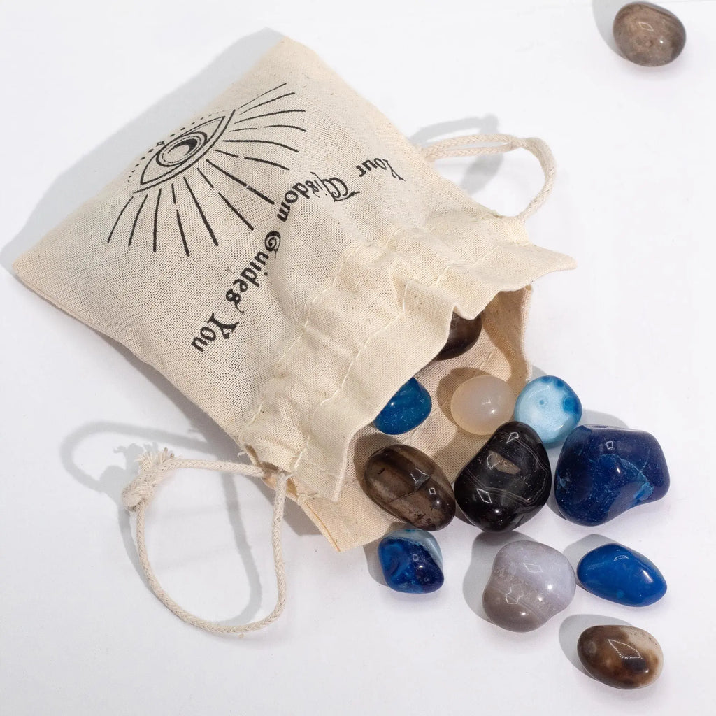 Pierres énergétiques d’agate naturelle foncée – Pierres roulées pour méditation et ancrage (1 kg) AWGifts Dropship