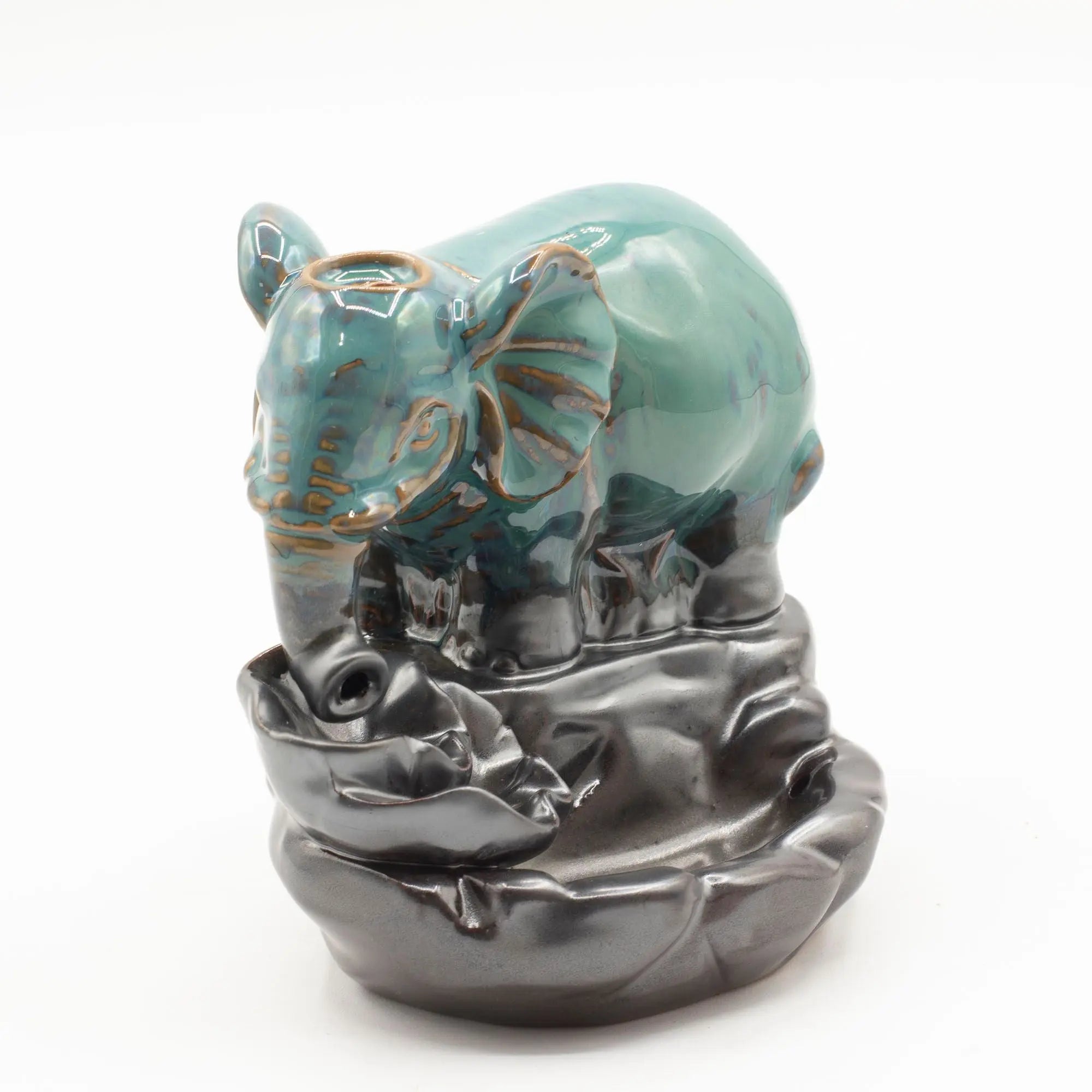 Brûleur d’encens à reflux Éléphant – Fontaine d’encens cascade en céramique AWGifts Dropship