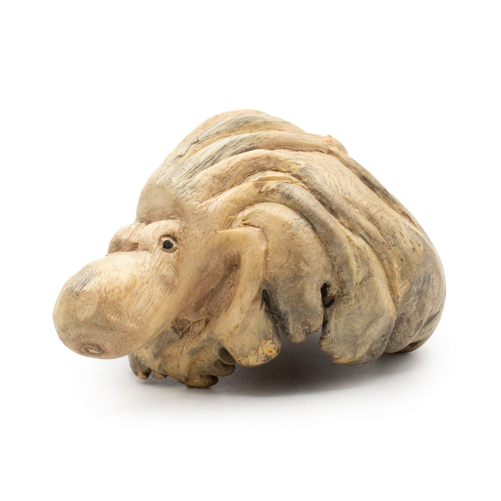 Sculpture artisanale de pieuvre en bois parasite naturel vue de face