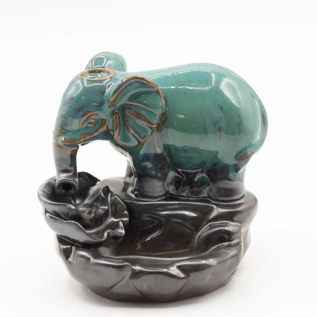 Brûleur d’encens à reflux Éléphant – Fontaine d’encens cascade en céramique AWGifts Dropship