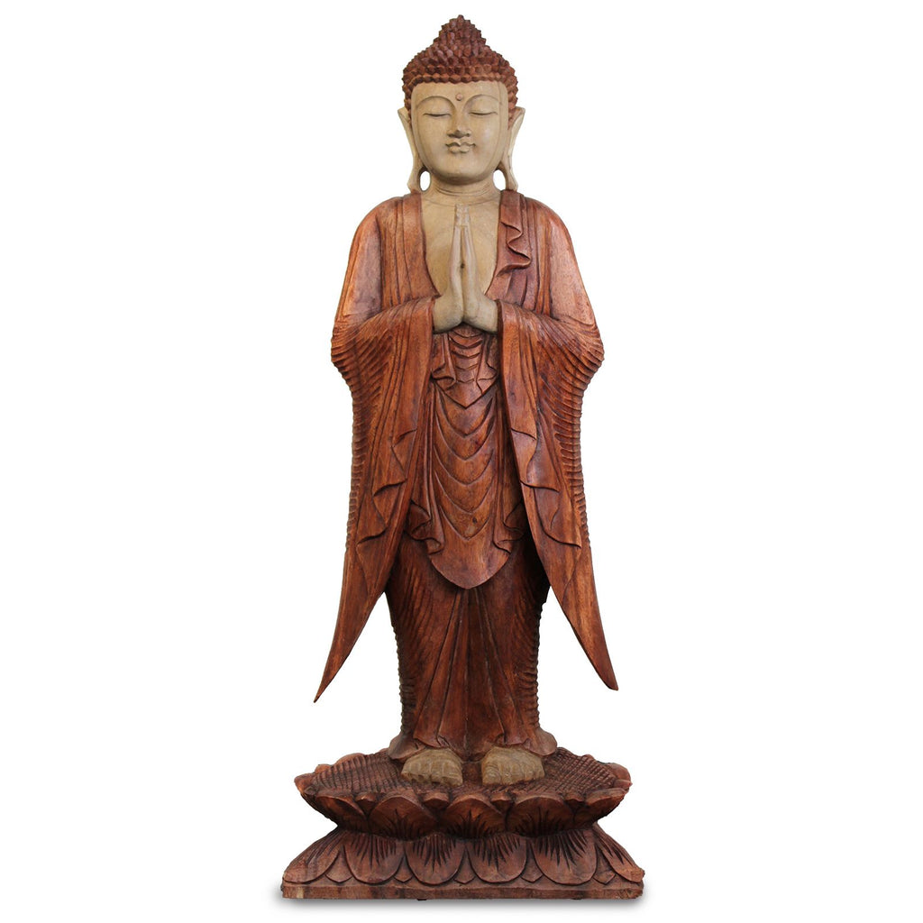 Statue de Bouddha sculptée à la main – 100 cm – Bouddha Namasté