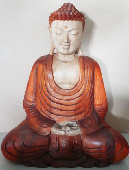 Statue de Bouddha sculptée à la main – 40 cm – Bouddha Mains vers le bas