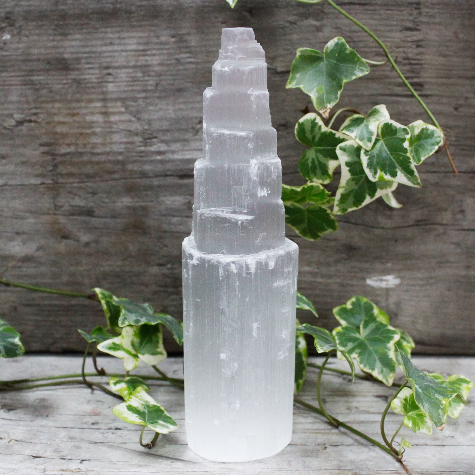Natural selenite tower – 20 cm – Crystallized gypsum