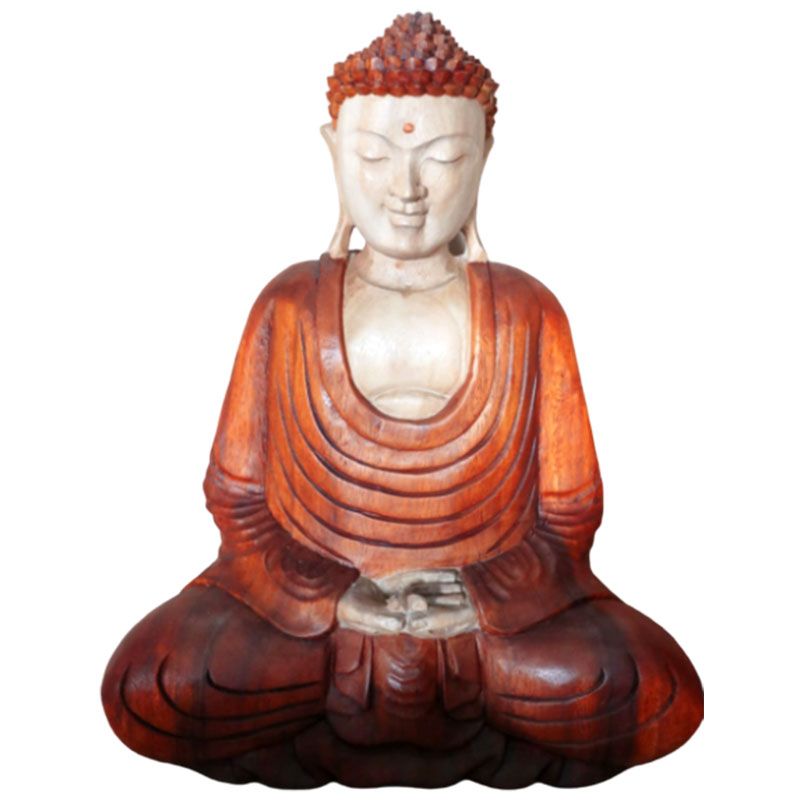 Statue de Bouddha sculptée à la main – 40 cm – Bouddha Mains vers le bas