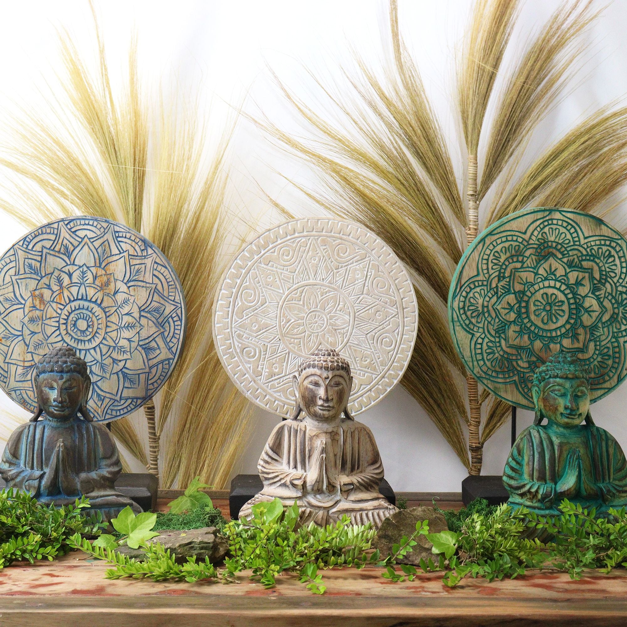 Ensemble Feng Shui Bouddha – Mandala Fleur Bleu (2 modèles)