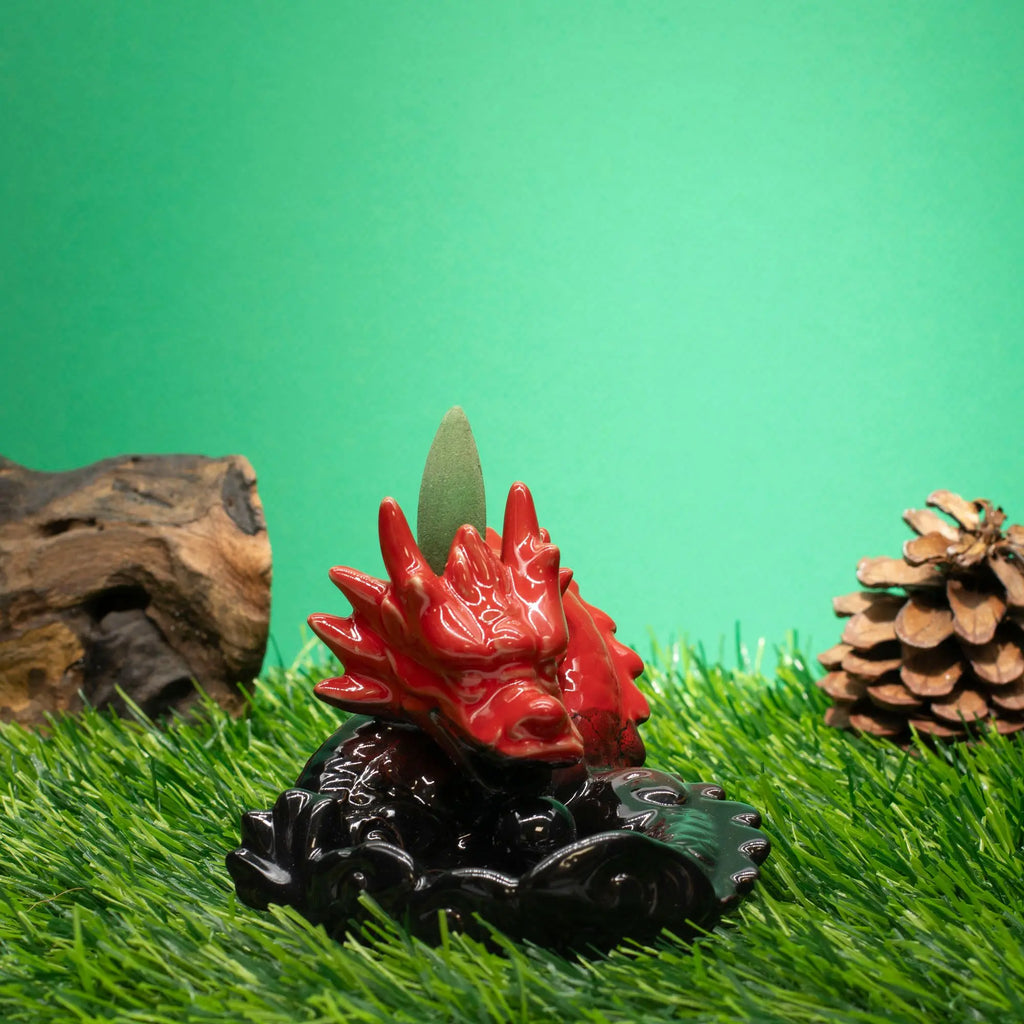 Brûleur d’encens à reflux Dragon Rouge – Fontaine d’encens cascade en céramique AWGifts Dropship