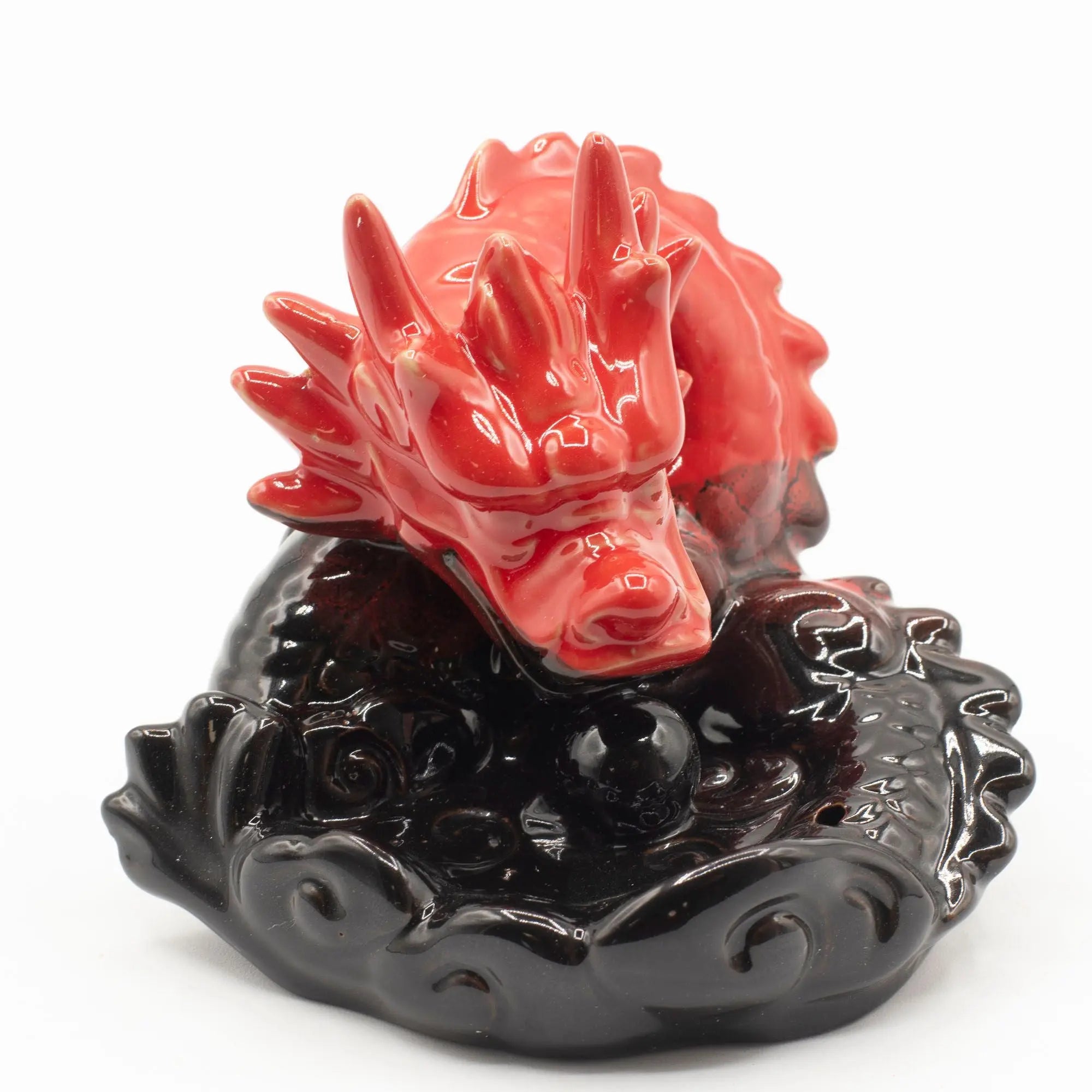 Brûleur d’encens à reflux Dragon Rouge – Fontaine d’encens cascade en céramique AWGifts Dropship