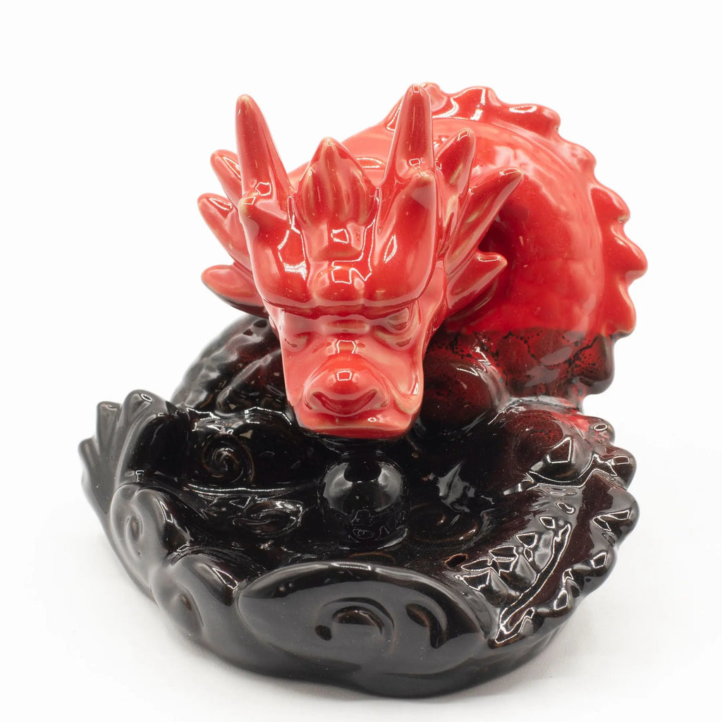 Brûleur d’encens à reflux Dragon Rouge – Fontaine d’encens cascade en céramique AWGifts Dropship