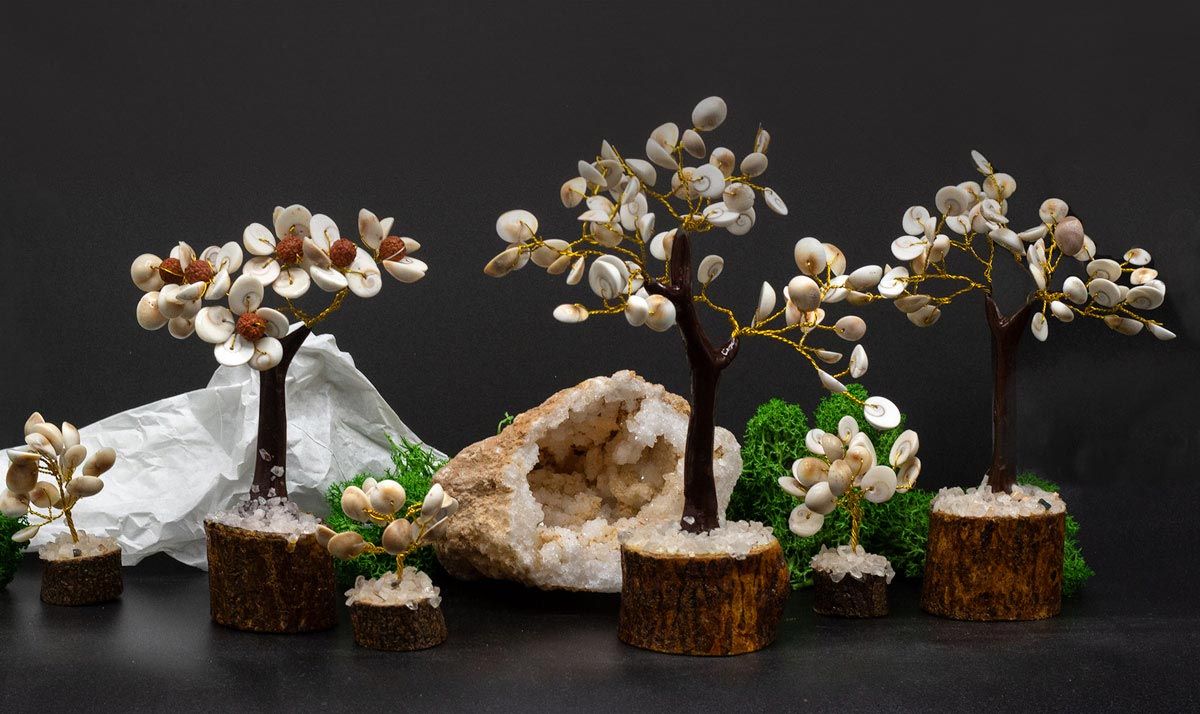 Gomati Chakra Stone Trees – Set of 4
