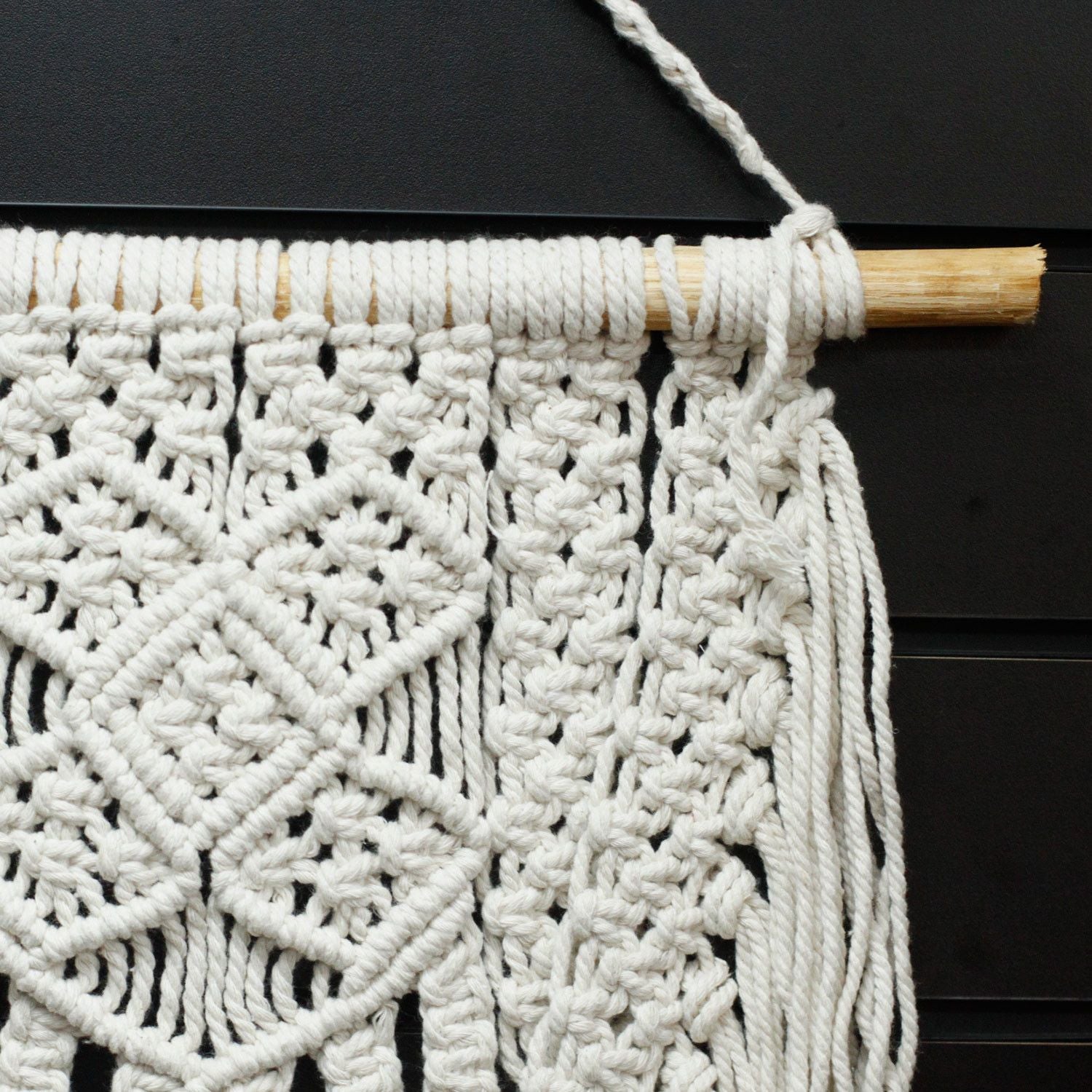 Décoration murale en macramé – Coton naturel - Abondance Démesurée
