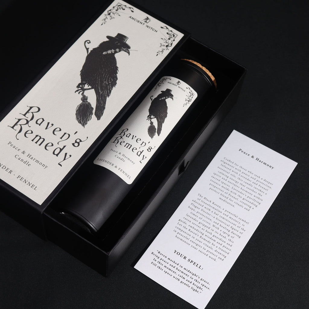 Bougie Remède du Corbeau de Sorcière Ancienne – Paix et Harmonie - Karmic Artisan