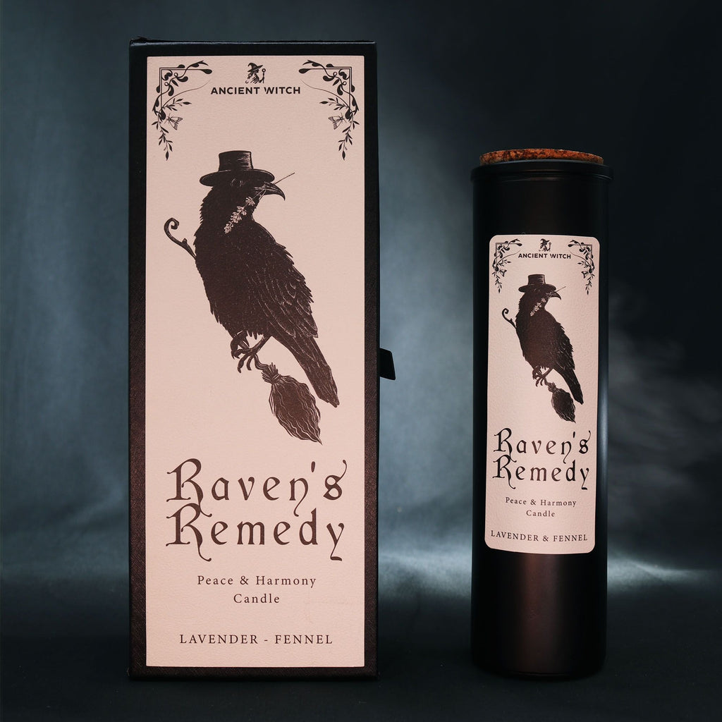 Bougie Remède du Corbeau de Sorcière Ancienne – Paix et Harmonie - Karmic Artisan