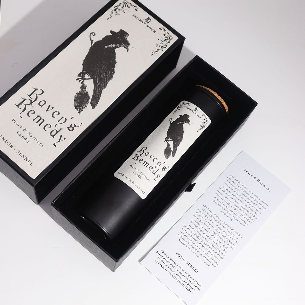 Bougie Remède du Corbeau de Sorcière Ancienne – Paix et Harmonie - Karmic Artisan