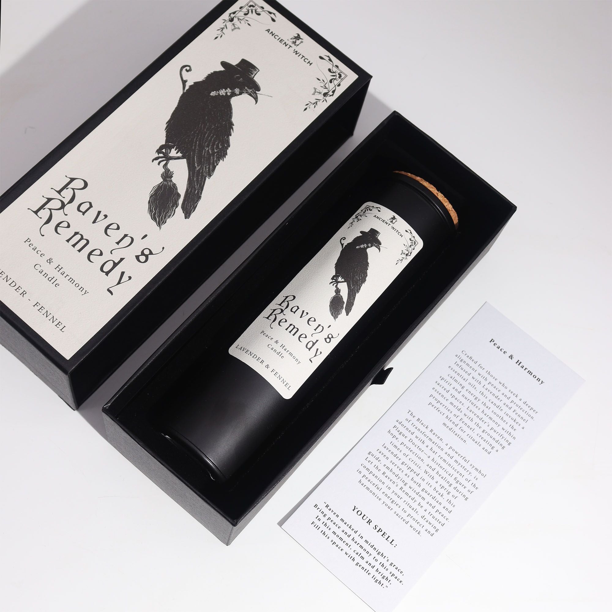 Bougie Remède du Corbeau de Sorcière Ancienne – Paix et Harmonie - Karmic Artisan
