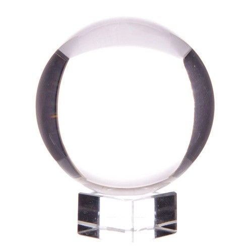 Boule de cristal 130 mm sur support – Verre optique transparent - Karmic Artisan