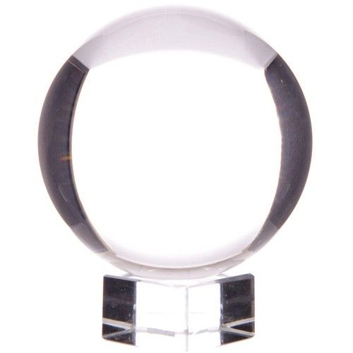 Boule de cristal 200 mm sur support – Verre optique transparent - Karmic Artisan