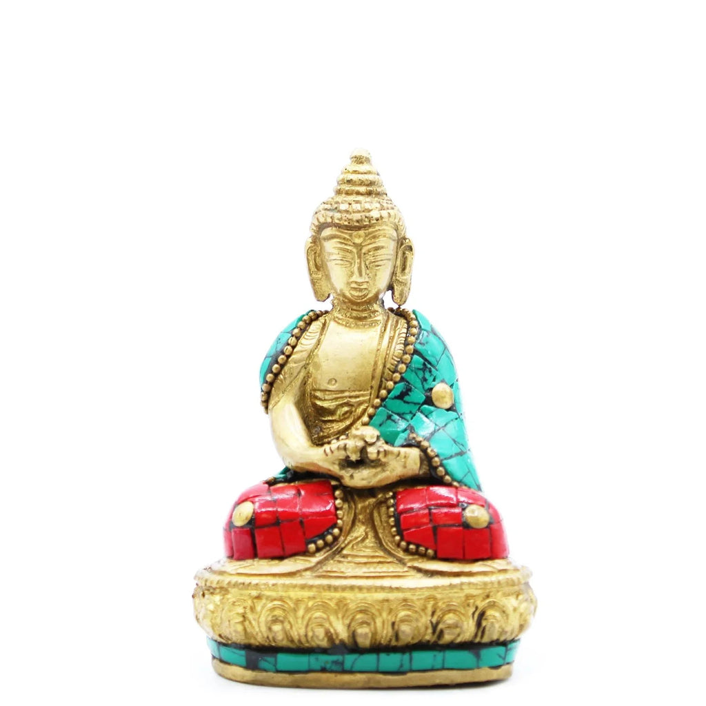 Figurine de Bouddha Amitabha en laiton – 9,5 cm - Karmic Artisan