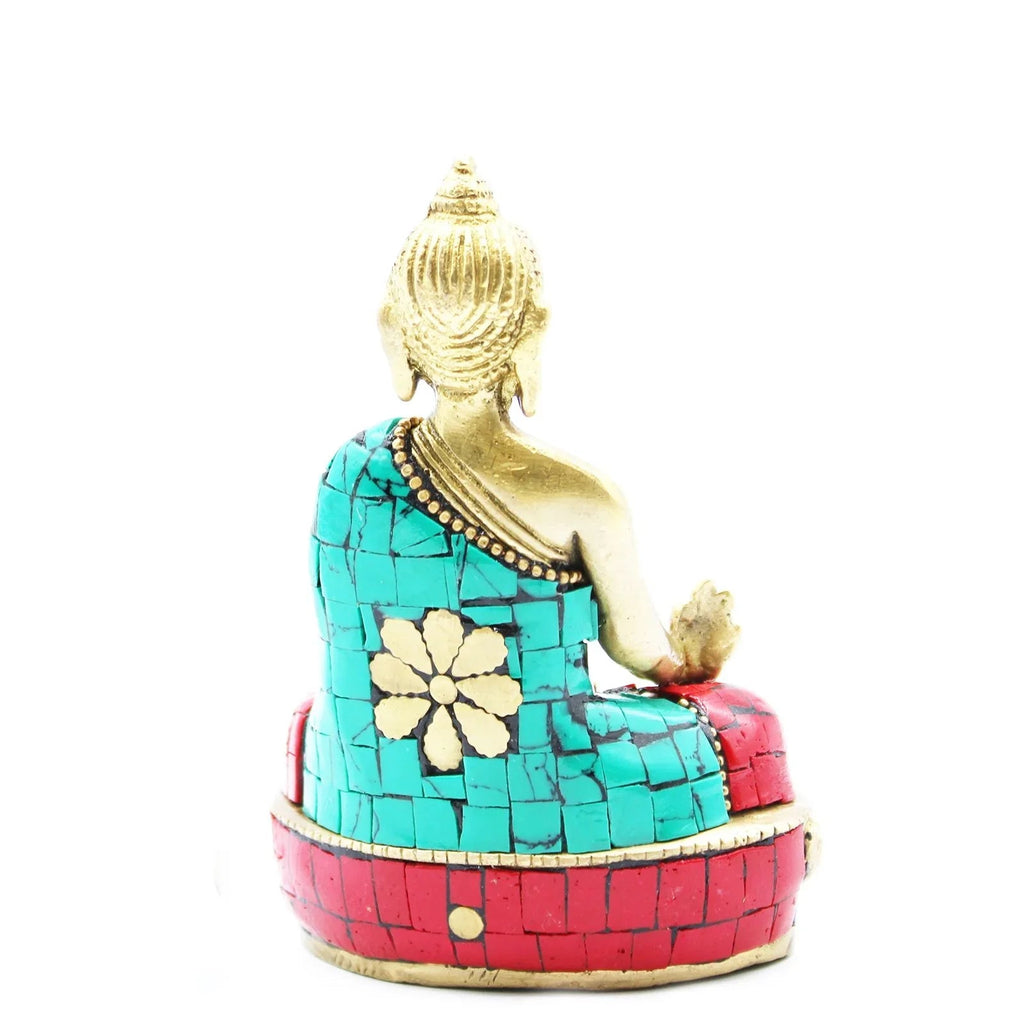 Figurine de Bouddha en laiton - Mains vers le bas - 11.5 cm - Karmic Artisan