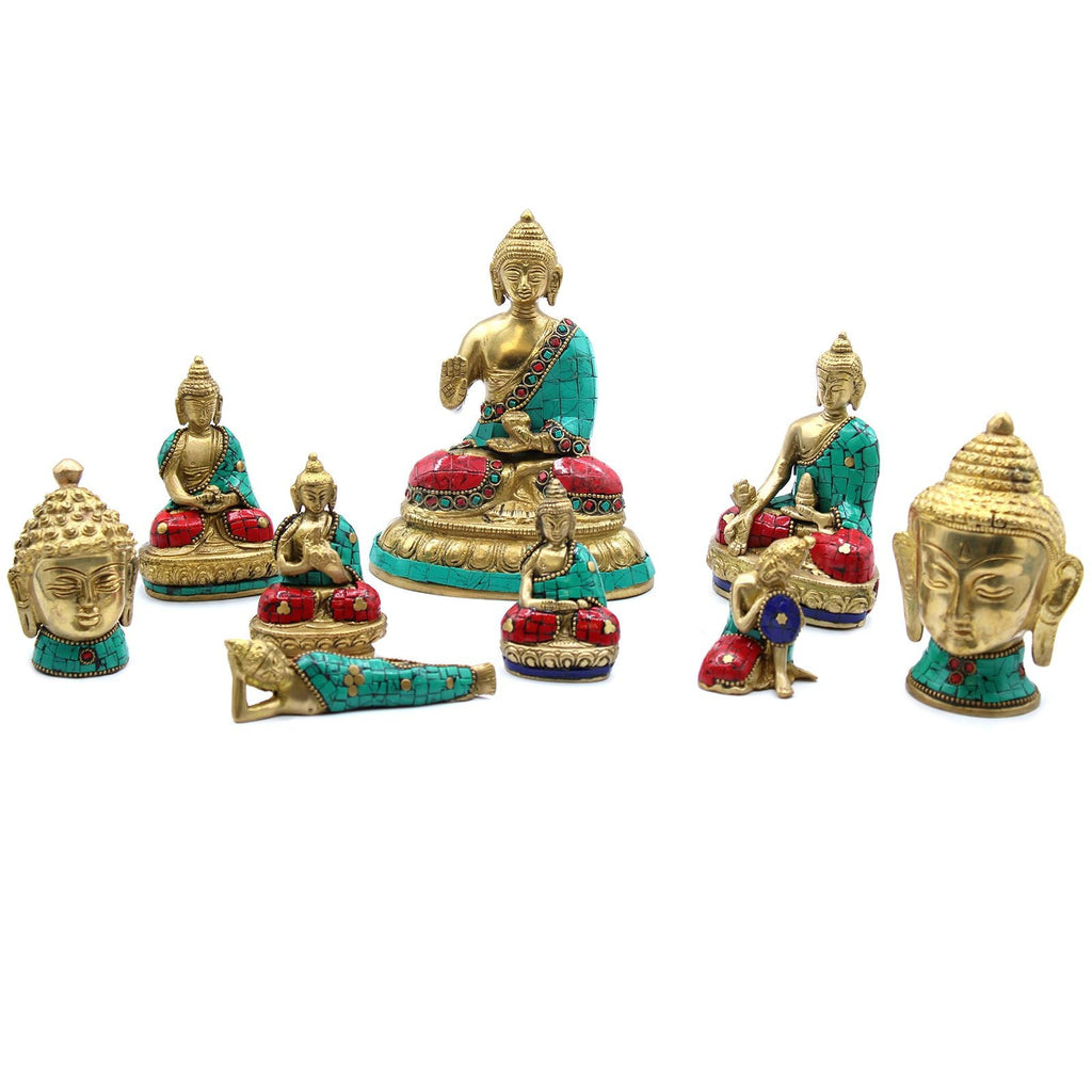 Figurine de Bouddha en laiton – Tête moyenne - 8 cm - Karmic Artisan