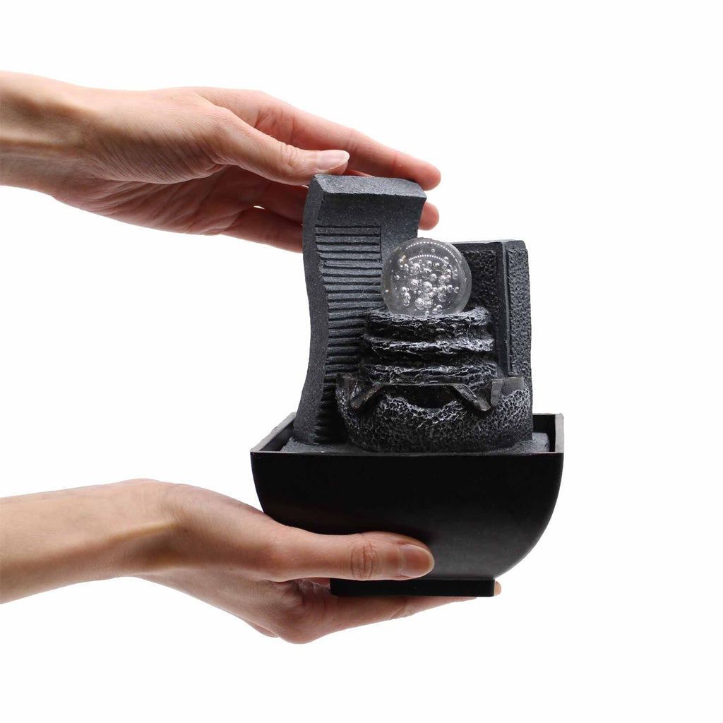 Fontaine de table – 18 cm – Cascade rocheuse - Karmic Artisan