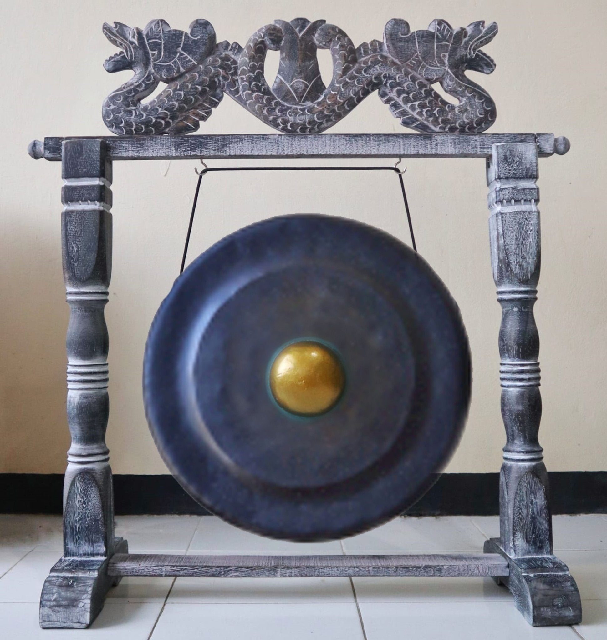Gong moyen sur pied - 50 cm - Noir - Karmic Artisan