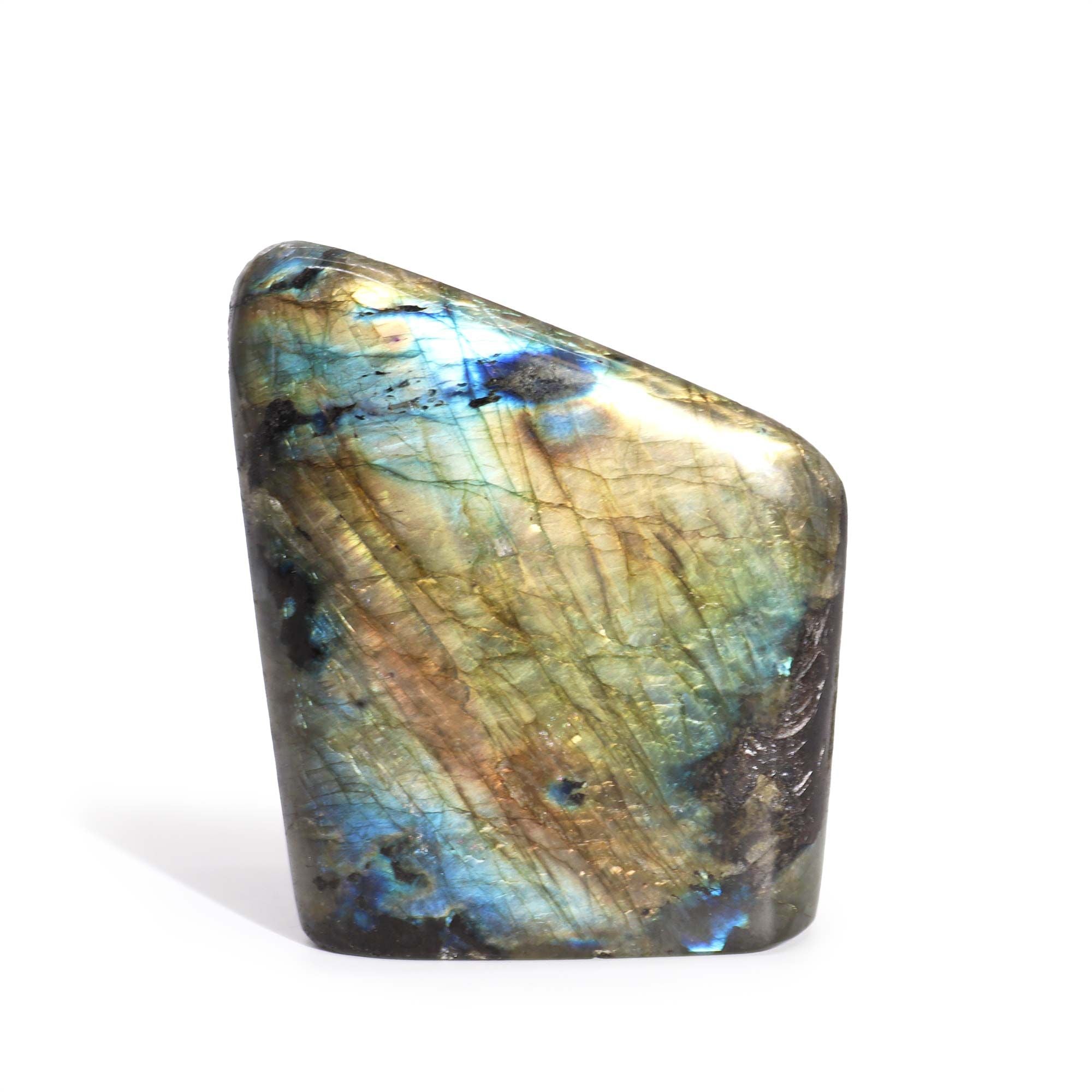 Grosse pierre de labradorite — Madagascar - 635 à 750 g — 80 - 110mm - Karmic Artisan