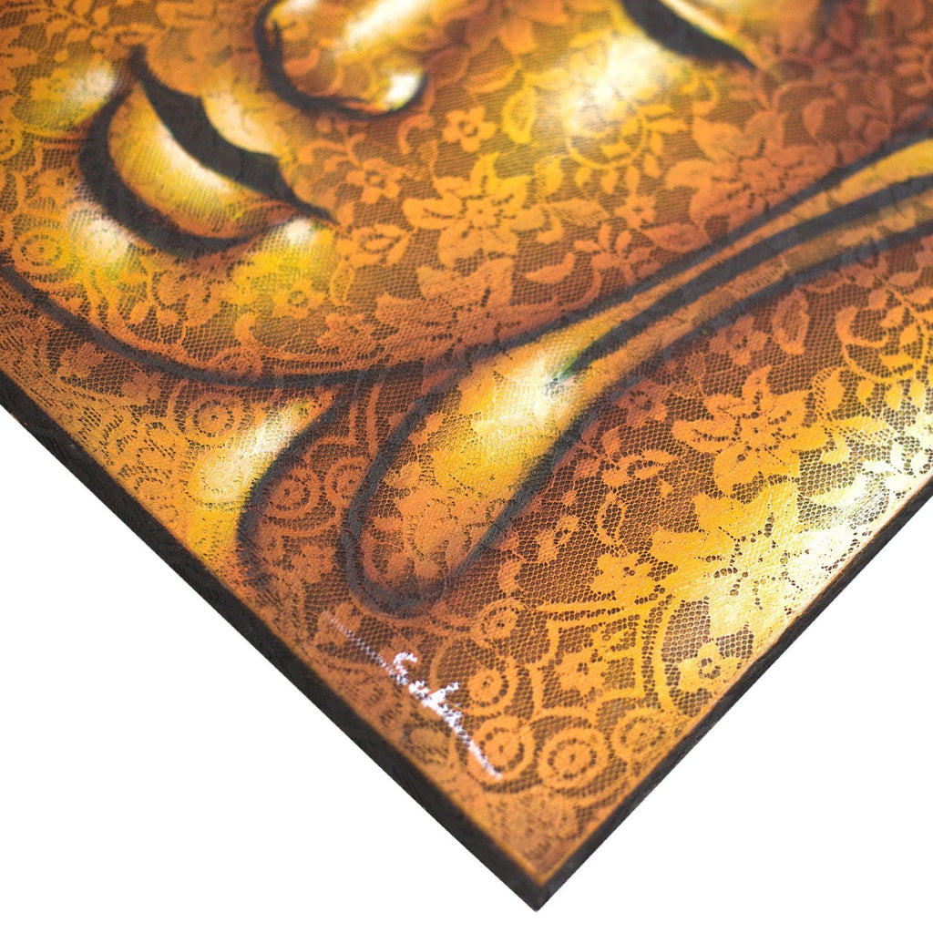 Peinture de Bouddha – Brocart Doré - Karmic Artisan