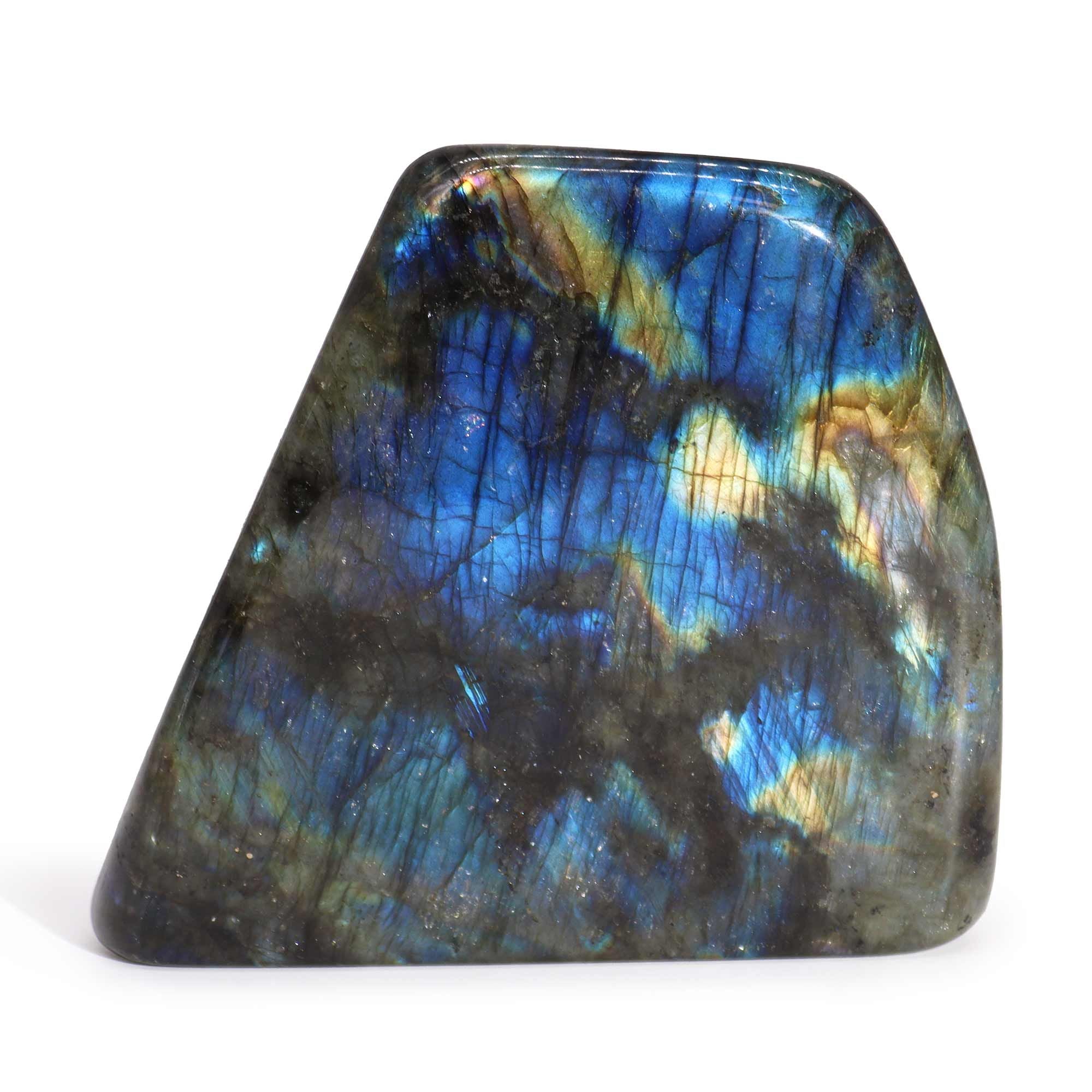 Pierre de déclaration en labradorite — Madagascar - 900 à 1100 g — 100 - 170mm - Karmic Artisan