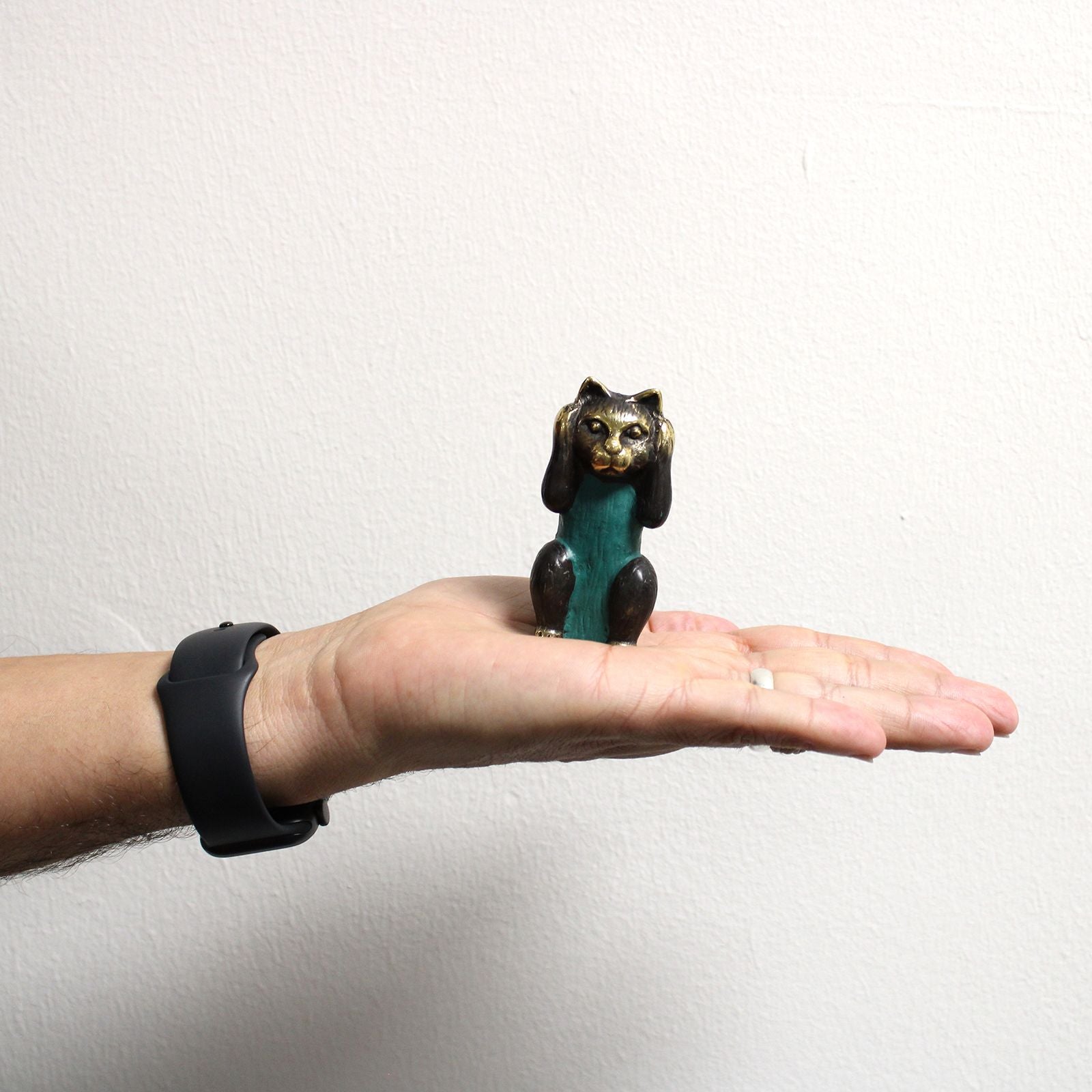 Set de 3 Chats en Laiton – See No Evil, Hear No Evil, Speak No Evil – 7,5 cm - Karmic Artisan