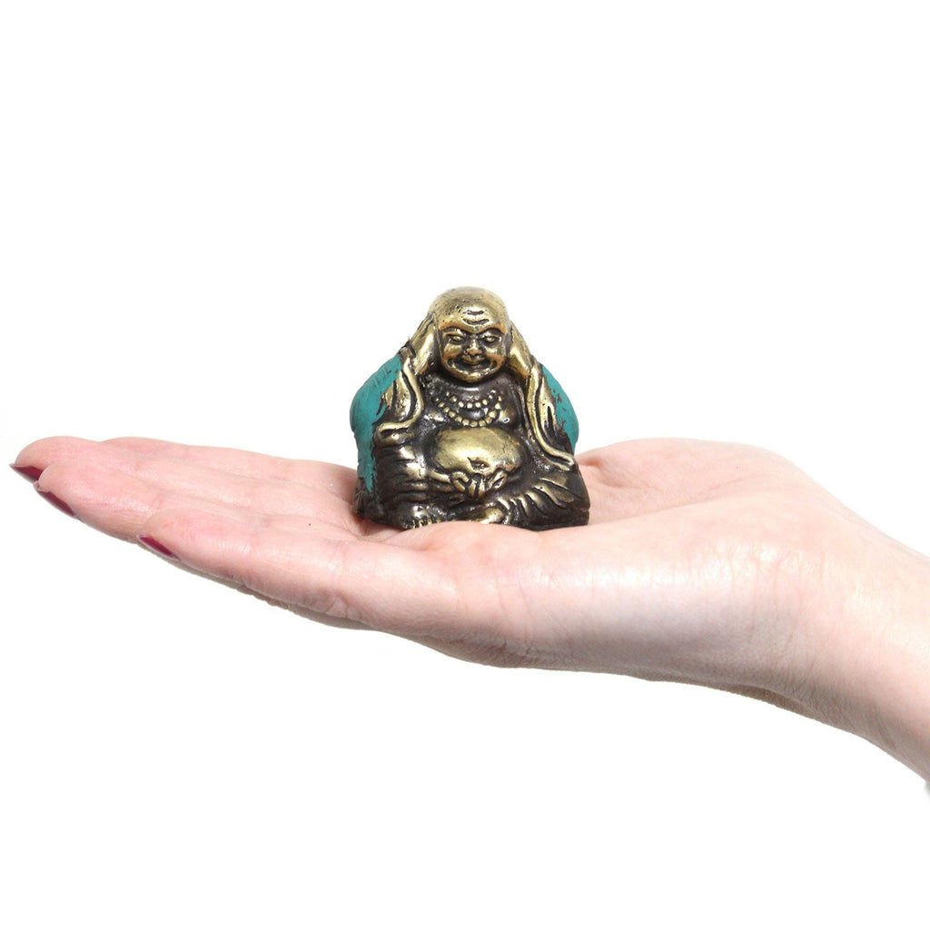 Set de 3 Statues Bouddha en Laiton – « See No Evil » – Feng Shui - Karmic Artisan