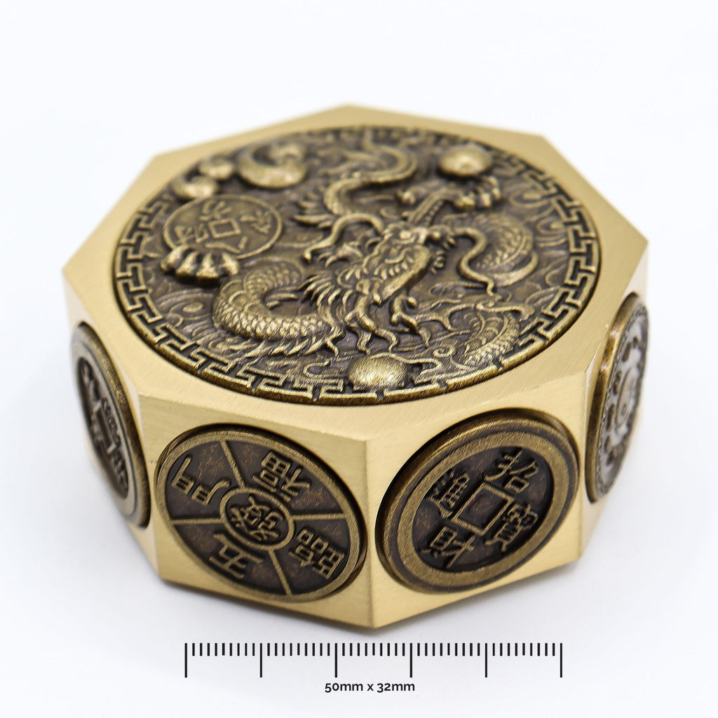 Spinner Feng Shui – Dragon & Chat Porte - Bonheur – Protection & Prospérité - Karmic Artisan