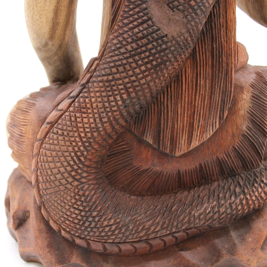 Statue de Shiva sculptée à la main – avec Cobra – 50 cm - Karmic Artisan