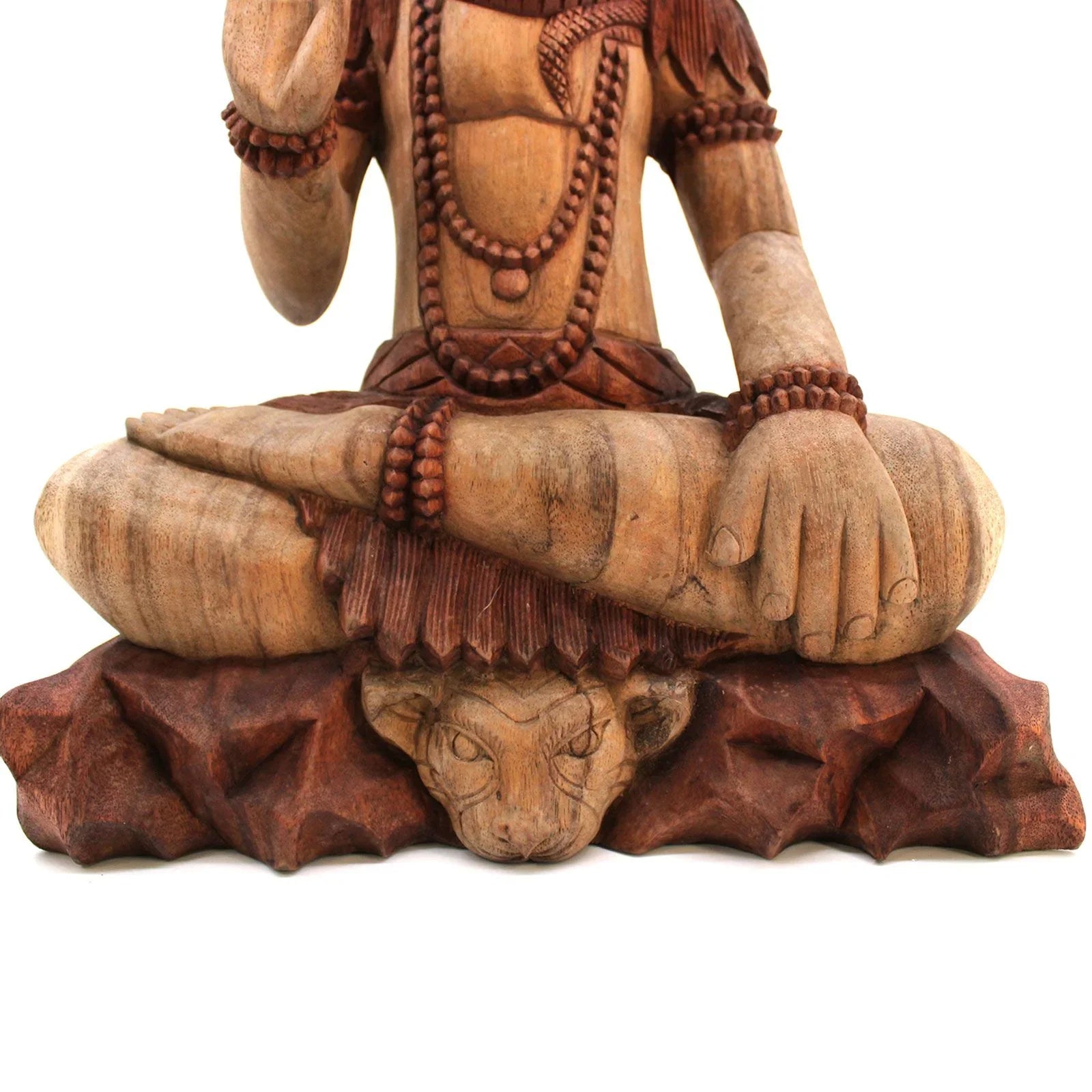 Statue de Shiva sculptée à la main – avec Cobra – 50 cm - Karmic Artisan