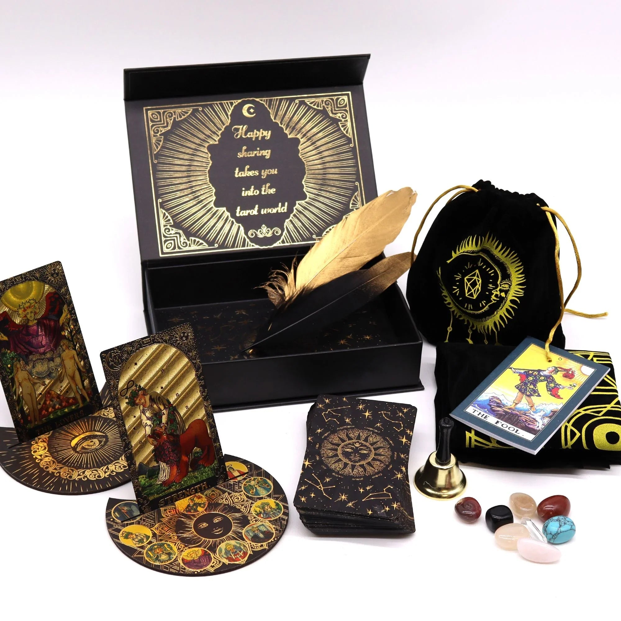 Tarot Feuille d'Or - Que la Magie Commence - Coffret Cadeau - Karmic Artisan